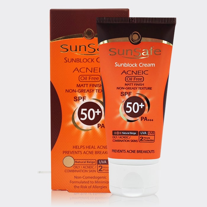 کرم ضد آفتاب فاقد چربی سان سیف SPF50 رنگی