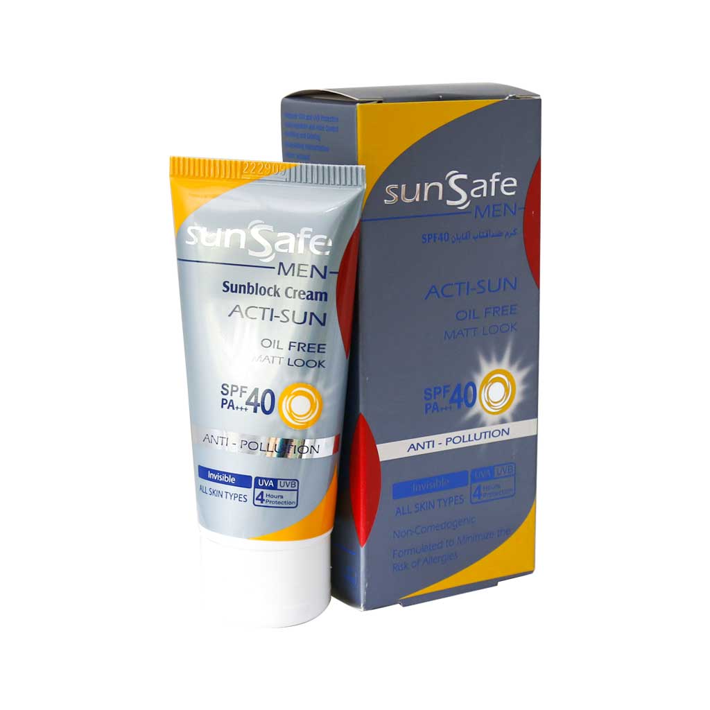 کرم ضد آفتاب فاقد چربی آقایان سان سیف SPF 40