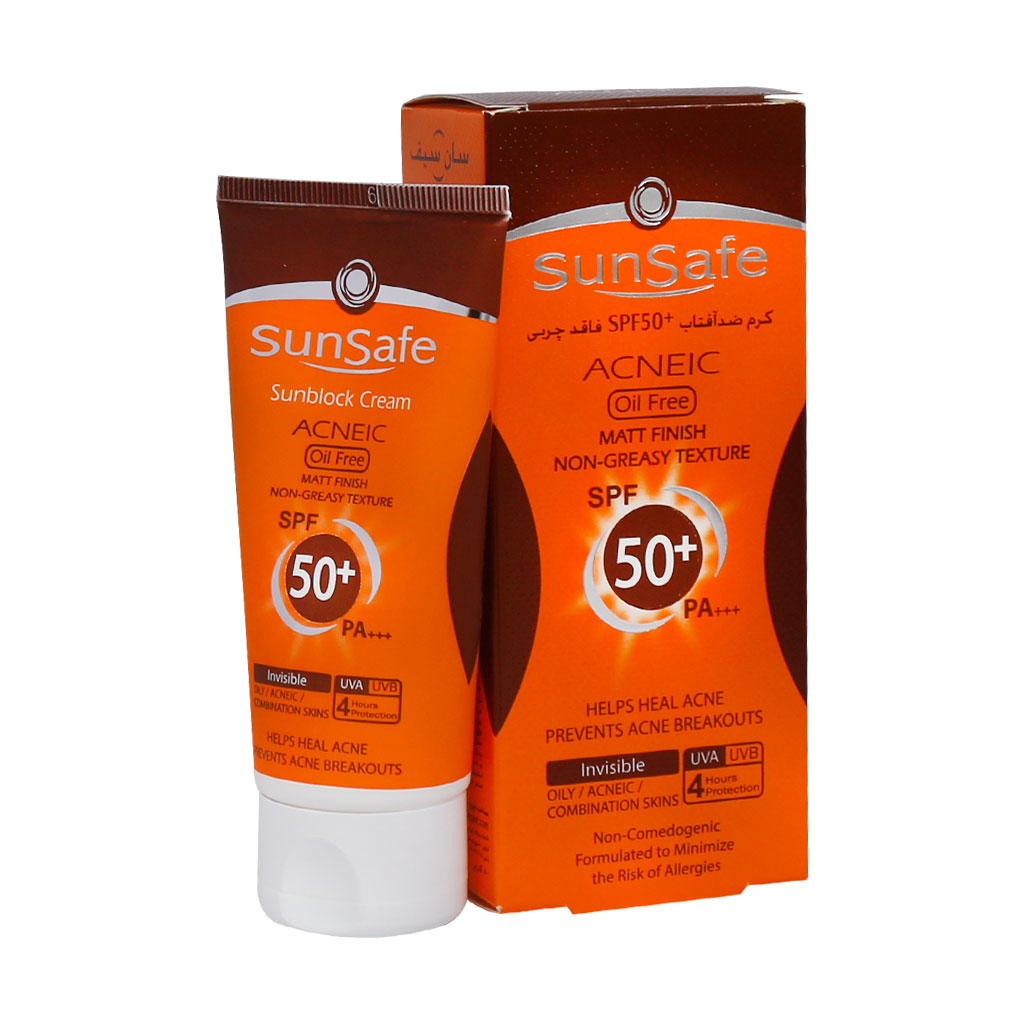 کرم ضد آفتاب فاقد چربی سان سیف SPF50 رنگی