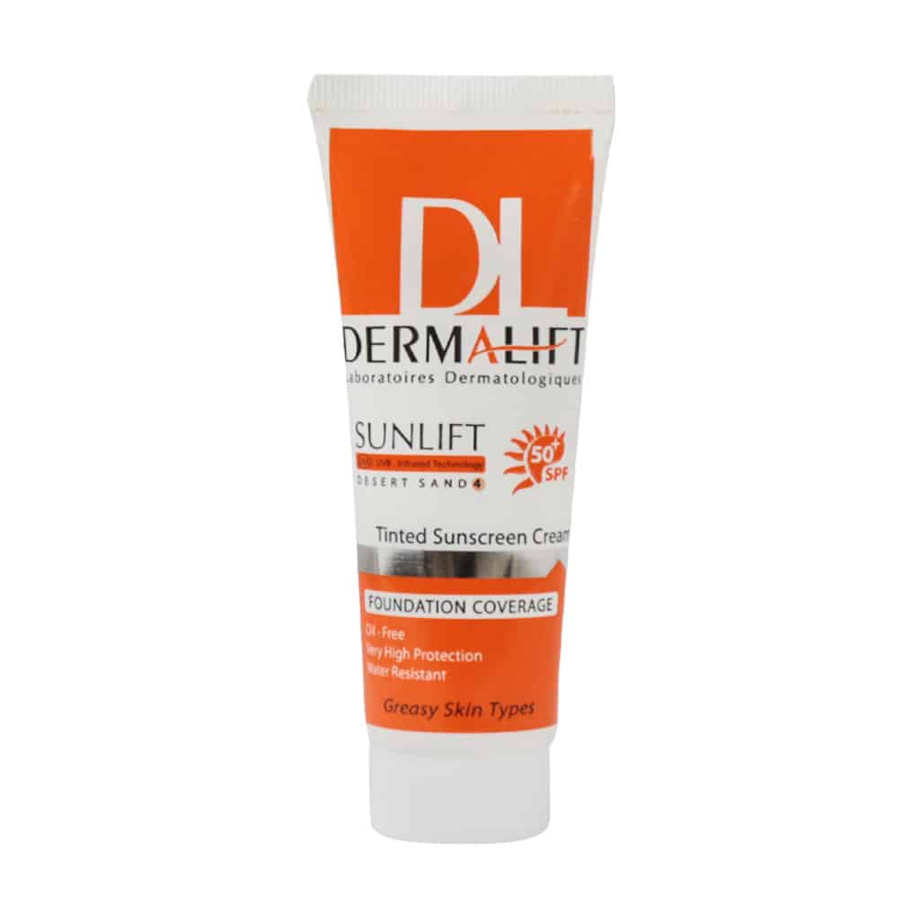 کرم ضد آفتاب SPF50 پوست چرب بدون رنگ درمالیفت 40 میلی لیتر