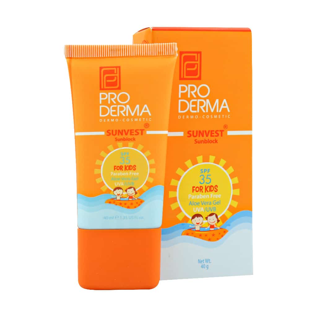 کرم ضد آفتاب کودکان SPF35 پرودرما 40 میلی لیتر